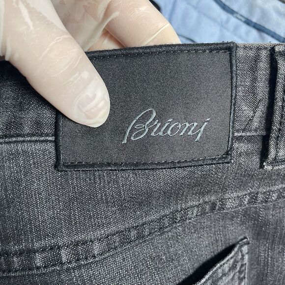 Brioni Marmolada Jeans Men’s Size 42 Regular Black Designer Preppy Denim Tessuto